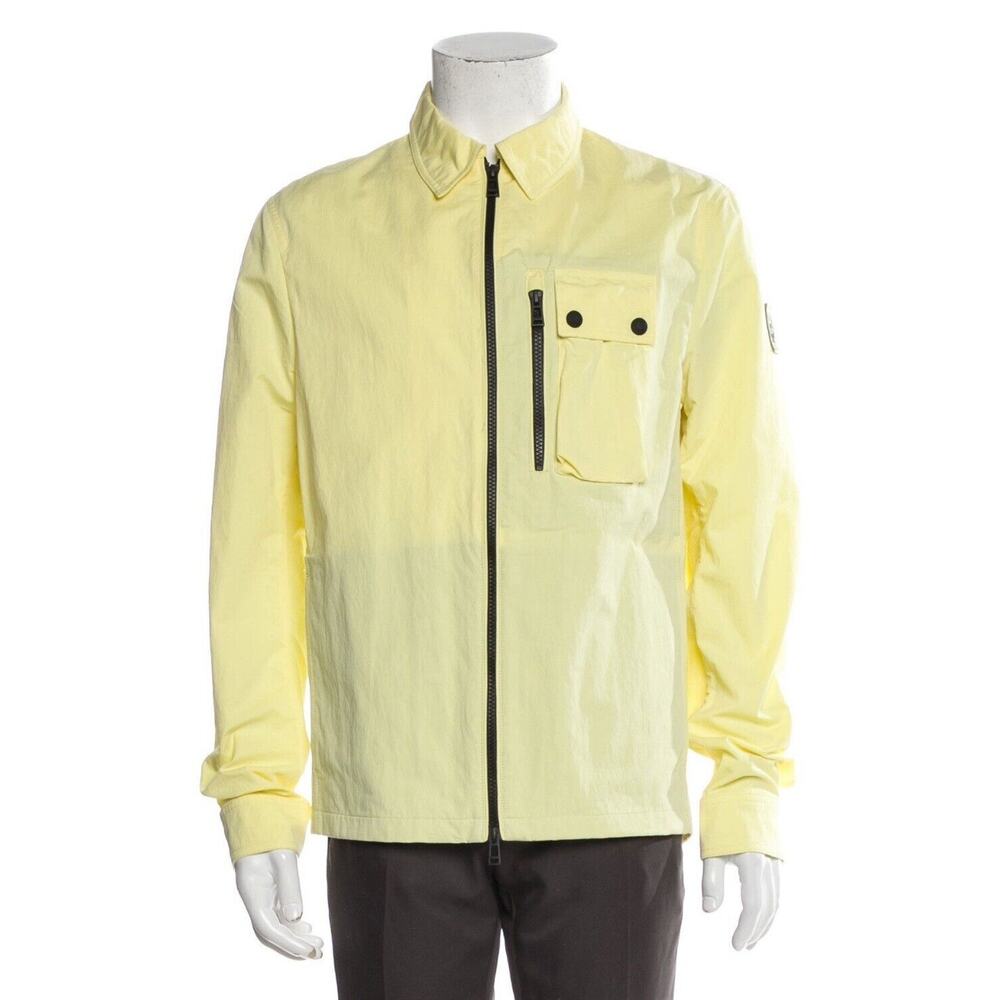 BELSTAFF Rail Overshirt Jacket Men Sz Medium New Sample Lemon‎ Yellow Tactical